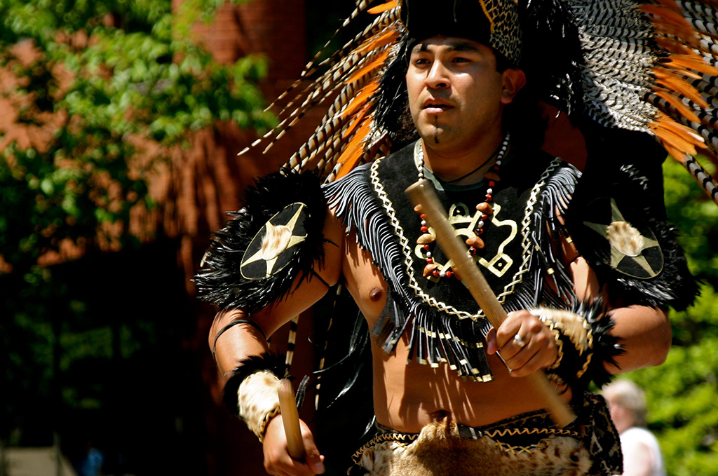 Indigenous man in traditional dress